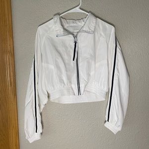 White cropped windbreaker